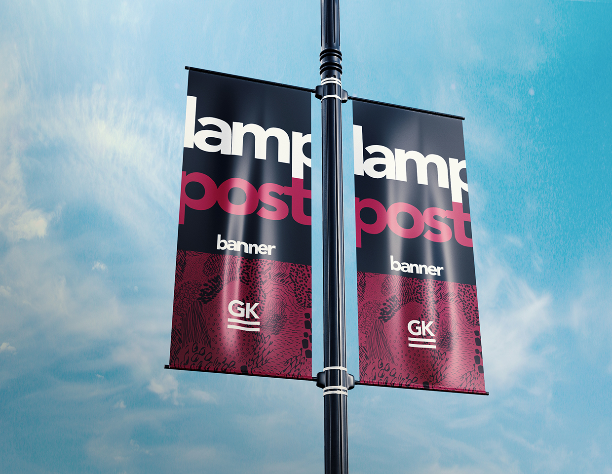 Download Lamp Post Banner Mock Up Gk Mockups Store PSD Mockup Templates