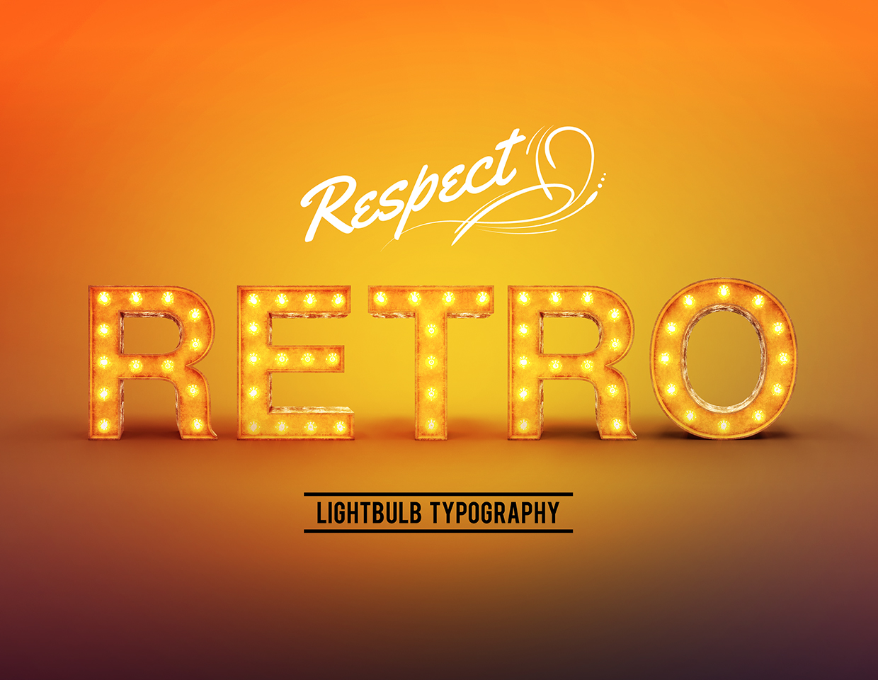 Herkenning Fictief Lengtegraad Retro Light Bulb Font - GK Mockups Store
