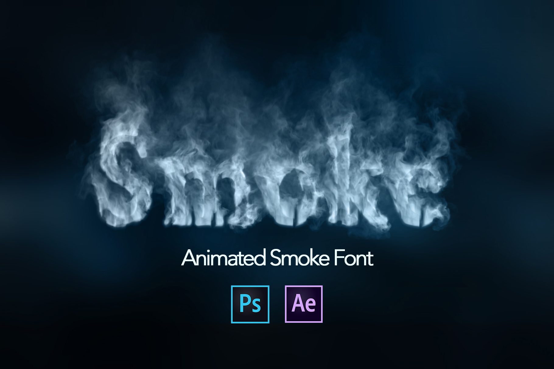 Smoke Letters / Font Animation - GK Mockups Store