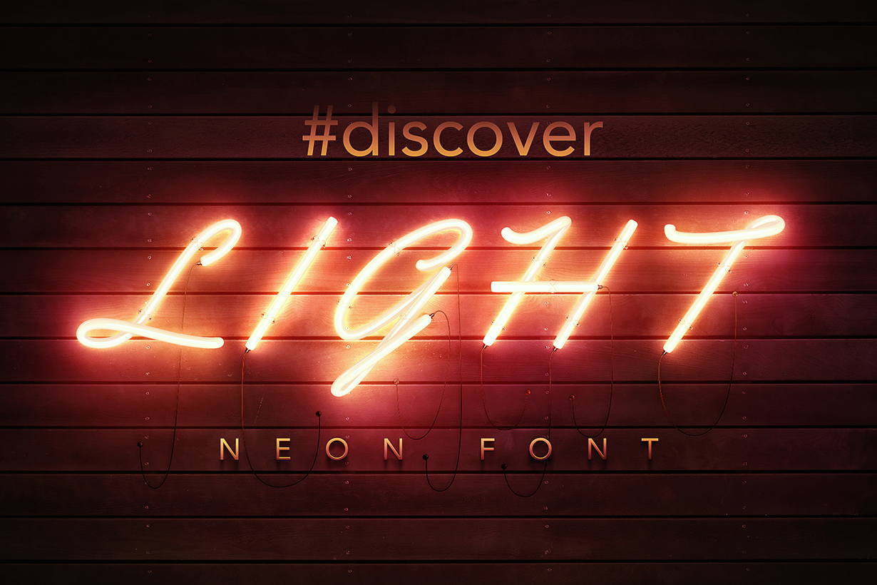 Download Psd Neon Font Gk Mockups Store