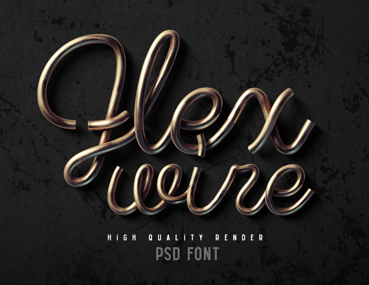 Download Flex Wire PSD Font - PSD Fonts by GK Mockups Store