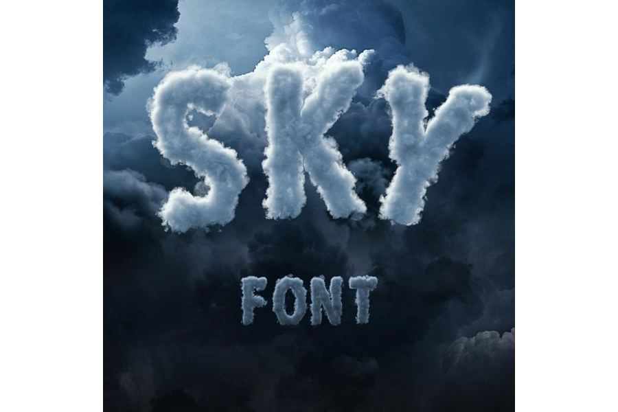 3D Sky / Cloud Font