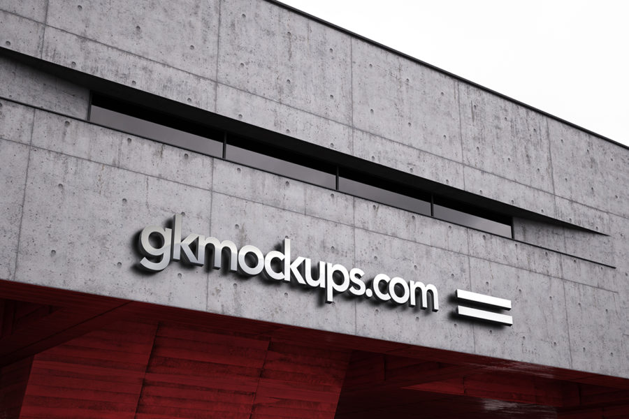 Download 3D Logo Signage Wall Mock-Up v.4 - GK Mockups Store
