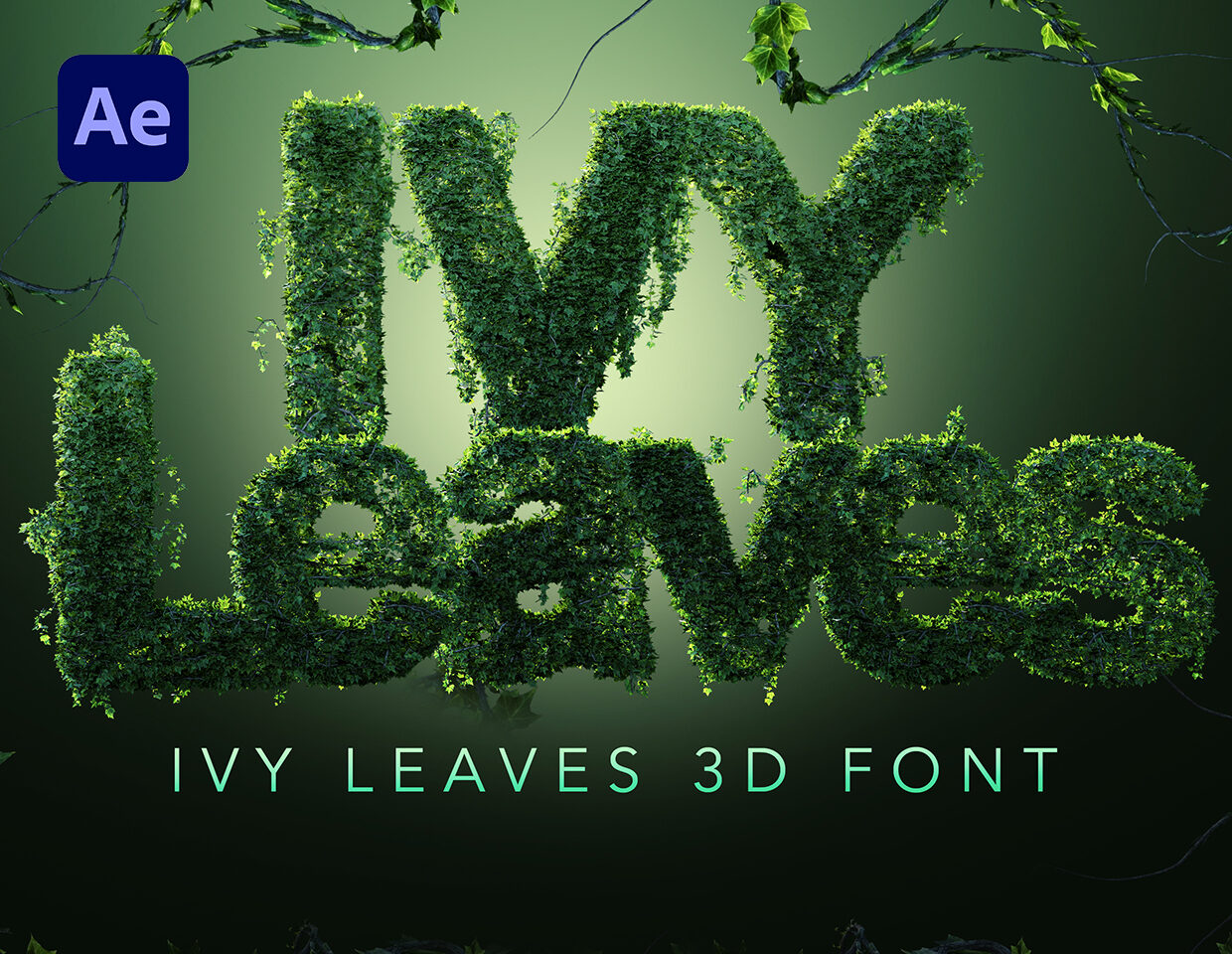 3D Ivy Leaves Letters For After Effect