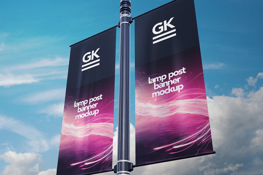 Download Lamp Post Banner Mock-up - GK Mockups Store