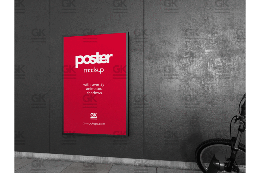 Poster Mockup with Animated Shadow