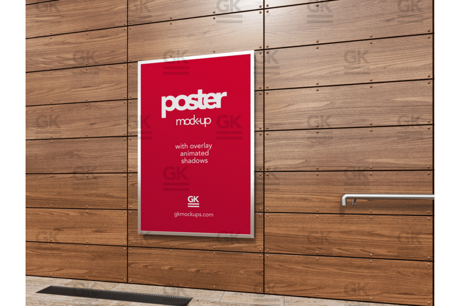 Poster Mockup with Animated Shadow