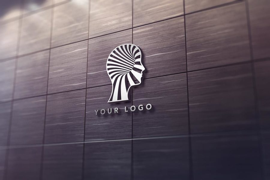 3d logo wall mockup