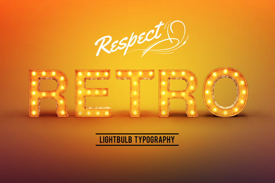 Retro Light Bulb Font