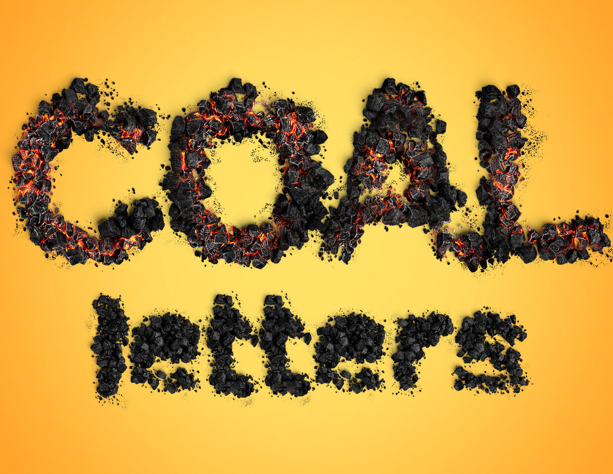 3D Psd Coal and Ember Letters