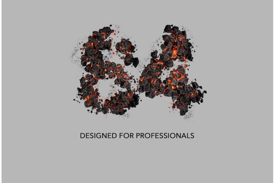 3D Psd Coal and Ember Letters