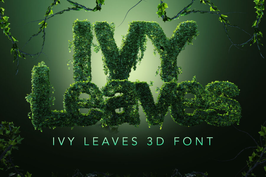 PSD Ivy Leaves 3D Letters