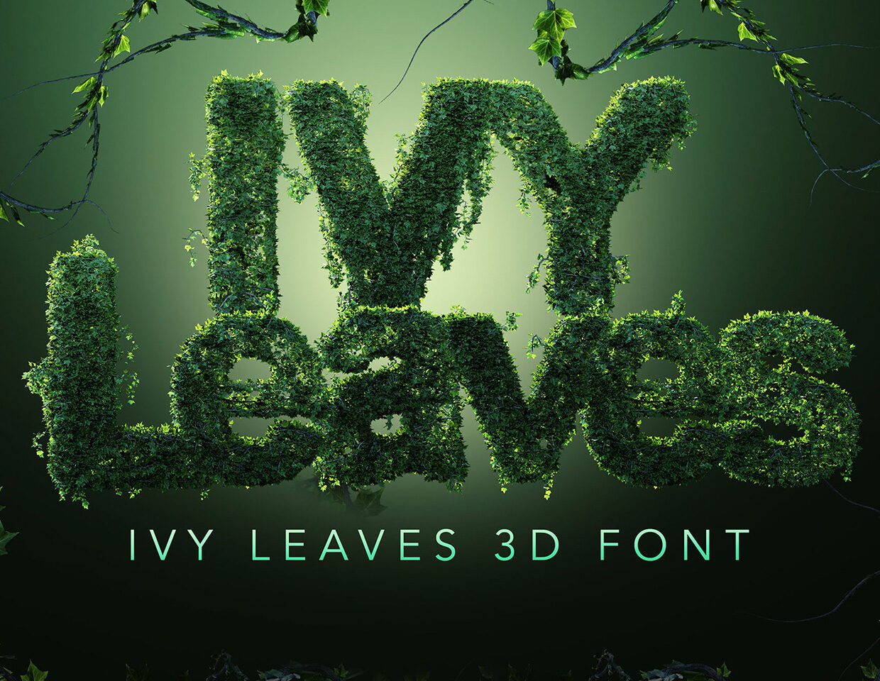 PSD Ivy Leaves 3D Letters